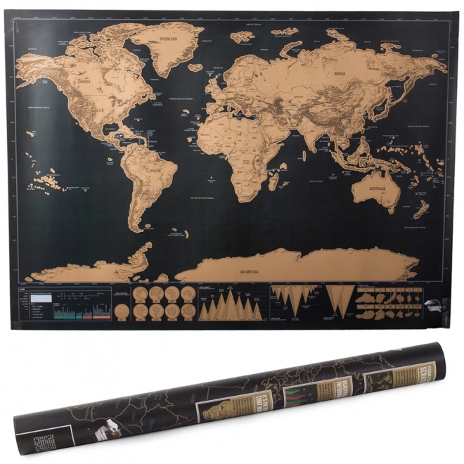 Velká stírací mapa světa 82 x 59 cm