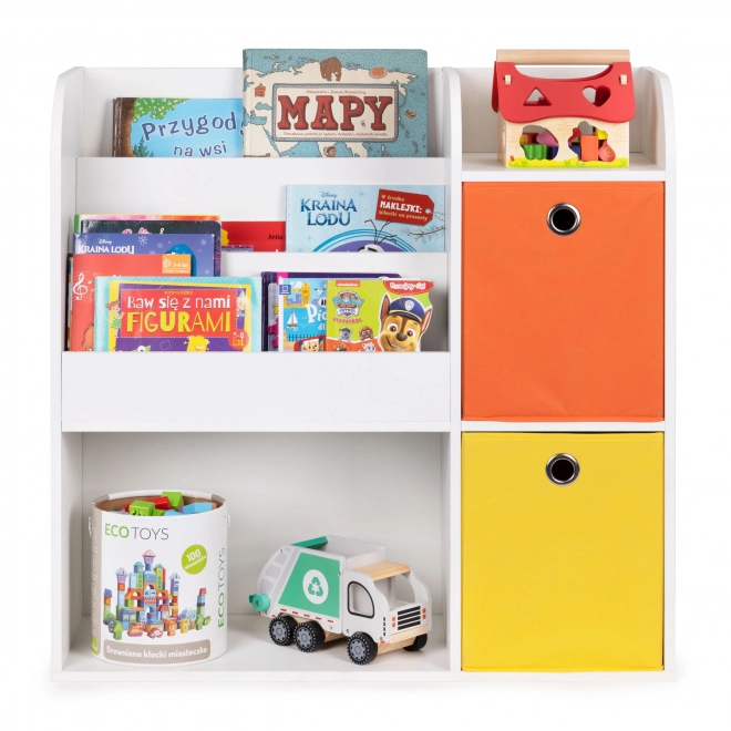 Dřevěný regál pro děti, dětská skříňka, přihrádky, organizér ECOTOYS