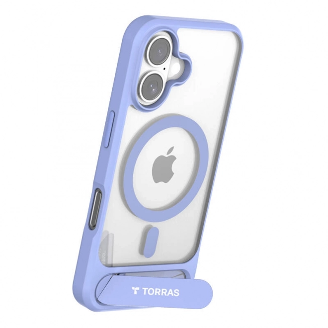 Pouzdro Torras s magnetickým stojánkem pro iPhone 16 modré