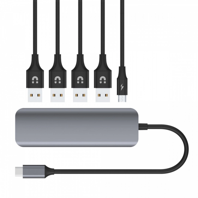 USB rozbočovač 4x USB 3.1 Gen1 mikroUSB napájení