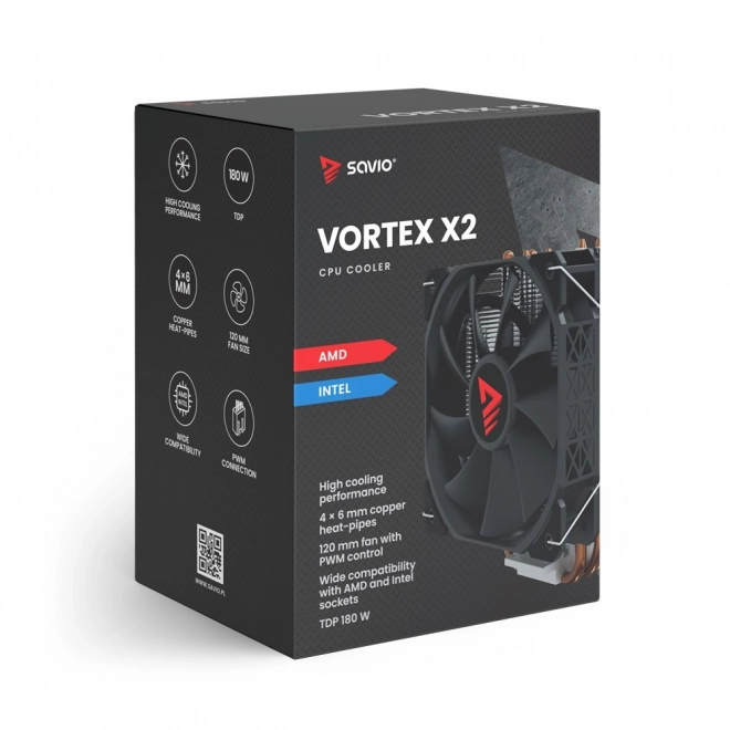 Chladič procesoru Savio Vortex X2