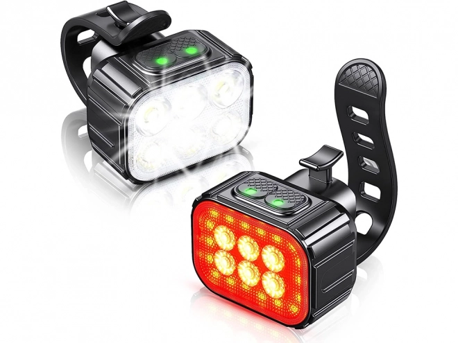 LED světla na kolo přední a zadní sada USB dobíjecí