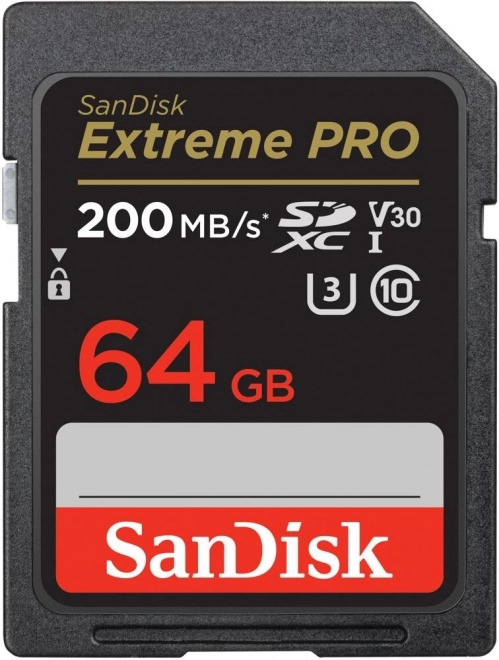 Paměťová karta SANDISK EXTREME PRO SDXC 64GB 200/90 MB/s UHS-I U3 (SDSDXXU-064G-GN4IN)