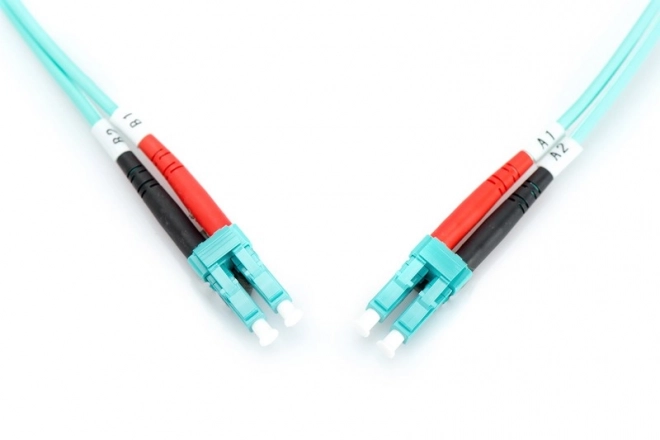 FO LC-LC MM 50/125 OM3 duplexní LSOH 2m optický propojovací kabel
