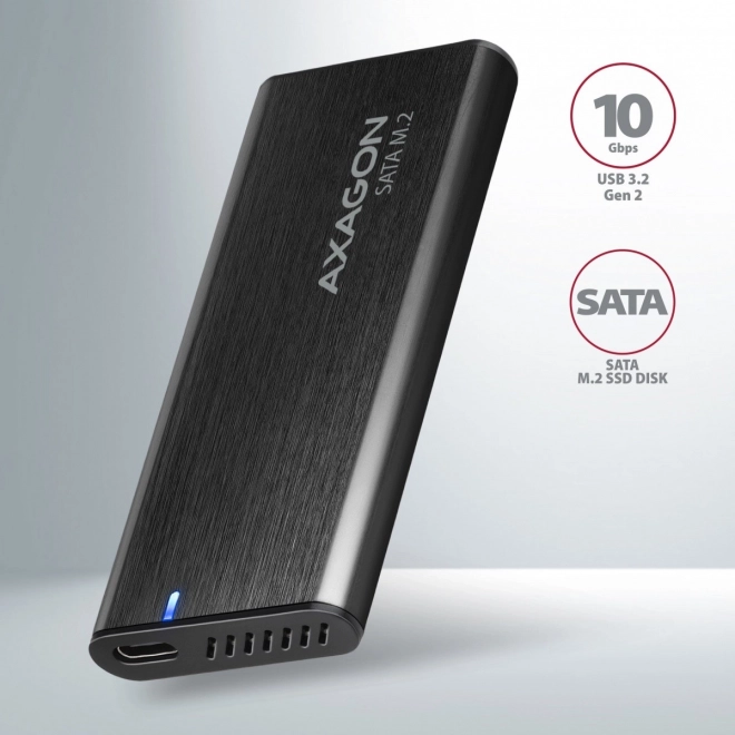 EEM2-SBC Bezšroubové hliníkové externí pouzdro USB-C 3.2 GEN 2 M.2 SATA SSD