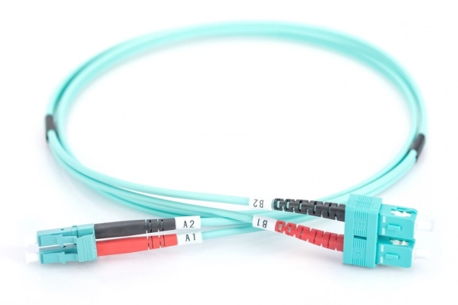 FO LC-SC MM 50/125 OM3 duplexní LSOH optický patchcord 2m