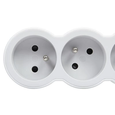 Prodlužovací kabel standardní 3x2P+Z 3m bílo-šedý
