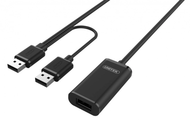 Aktivní extender USB 2.0, 20 m, Y-279 černý