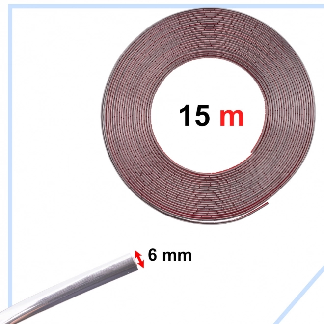 Samolepící ozdobná chromová lišta 10 mm x 15 m – 15 mm x 15 m