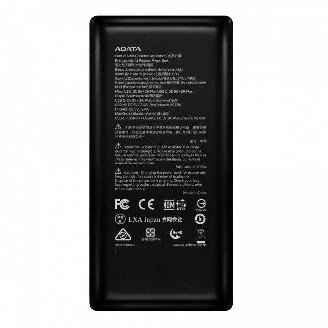Powerbanka USB-C 20000mAh černá