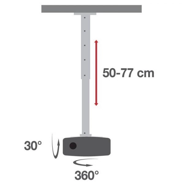 Stropní držák na projektor 50-77 cm