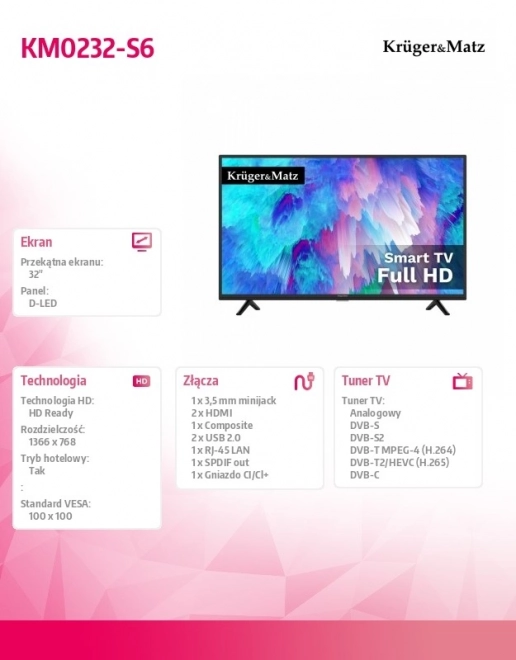 HD chytrá televize 32 palců