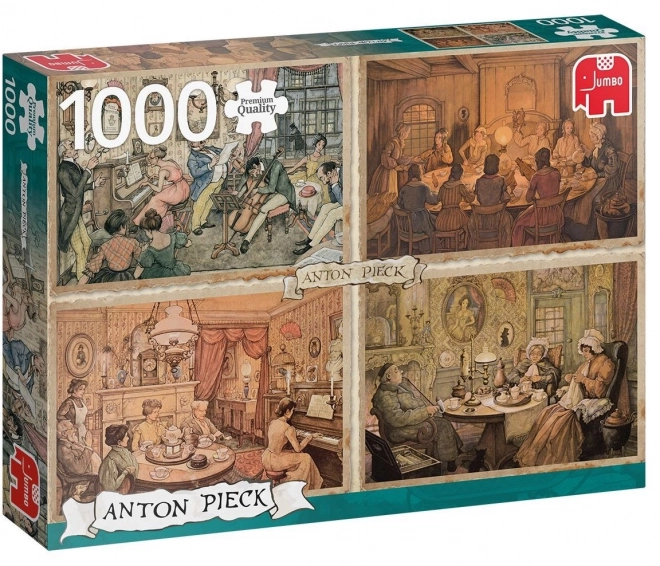 Puzzle setkání v obývacím pokoji 1000 dílků