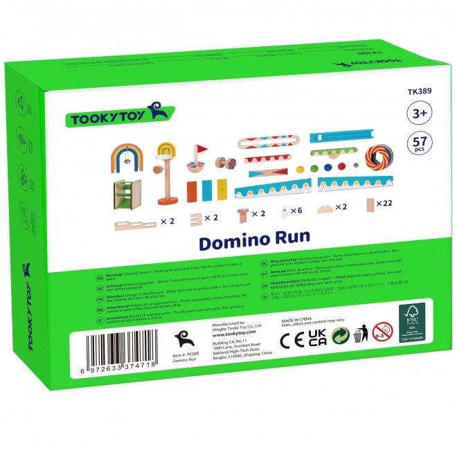 Dřevěné stavební kostky domino / domino puzzle Tooky Toy