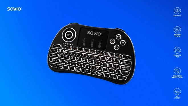 Podsvícená bezdrátová klávesnice TV Box, Smart TV, konzole, PC, KW-02
