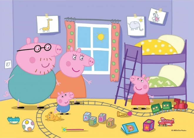 Puzzle 2x20 dílků Prasátko Peppa