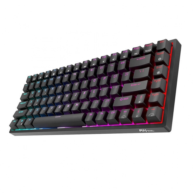 Bezdrátová mechanická klávesnice Royal Kludge RK84 RGB, hnědé spínače (černá)
