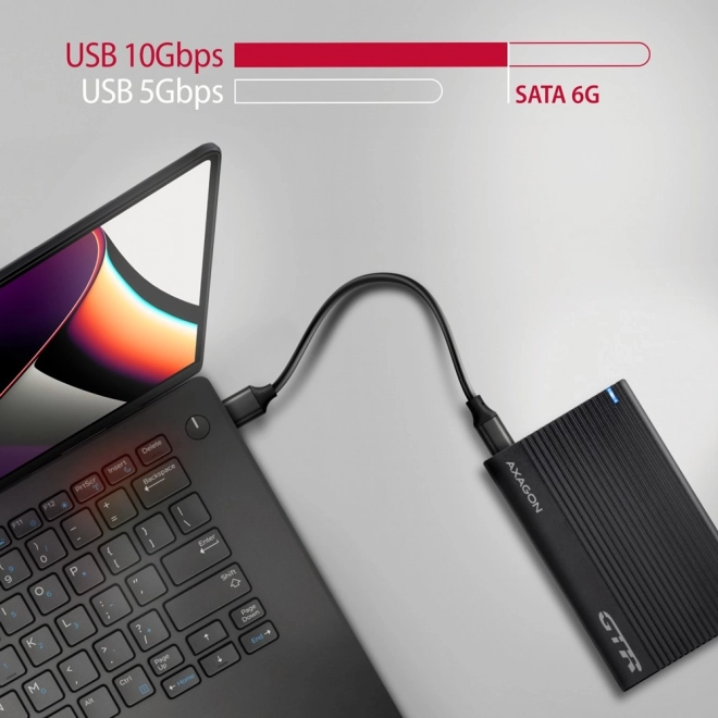 Hliníkové pouzdro pro externí disky USB3.2 Gen 2 - SATA 6G 2.5" SSD/HDD