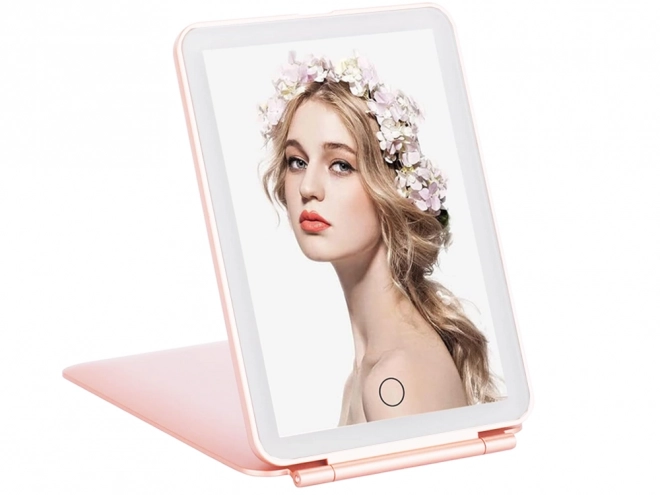 Skládací cestovní LED make-up zrcátko