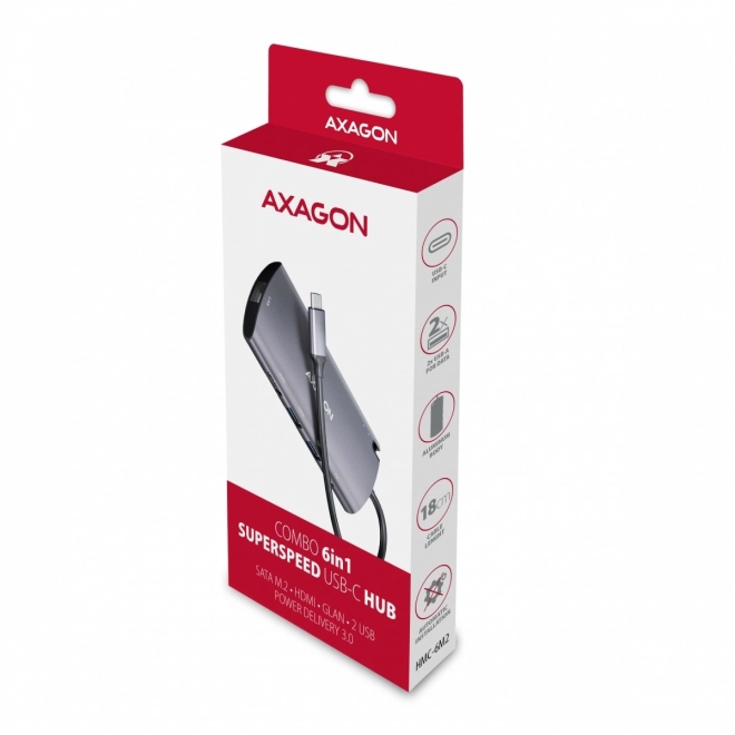 Wieloportový USB-C hub 3.2 Gen 1 AXAGON