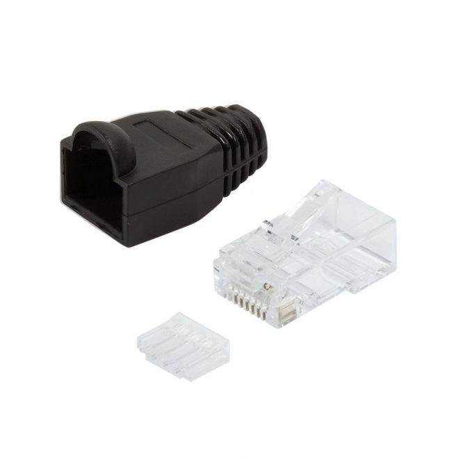 Konektory RJ45 CAT.6 100 ks UTP s ochranou, černé