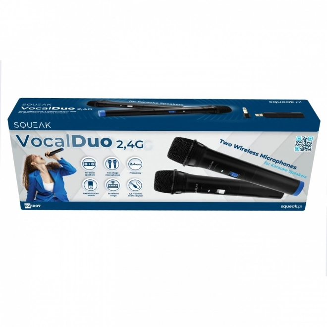 Sada mikrofonů pro karaoke VocalDuo s 30m dosahem