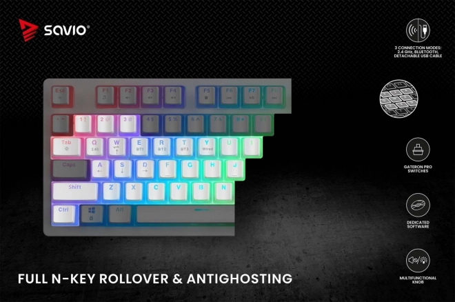 Mechanická bezdrátová klávesnice Phenix White Gateron Yellow Pudding