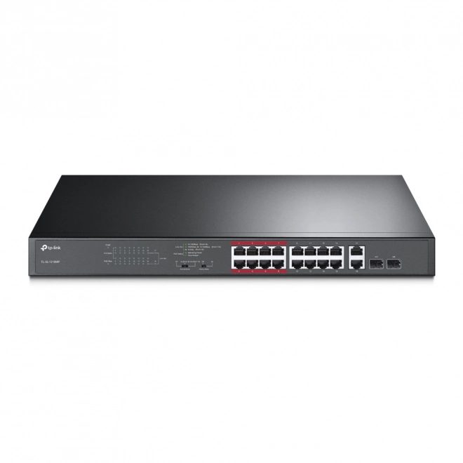 Přepínač 16-portový PoE+ TL-SL1218MP s gigabitovými porty RJ45 a SFP sloty