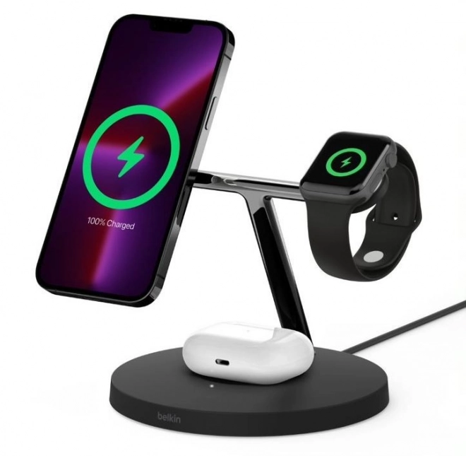 Bezdrátová nabíjecí kolébka BOOST CHARGE PRO 3 v 1 MagSafe černá