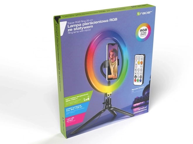 RGB RING 26 cm kruhové světlo se stativem