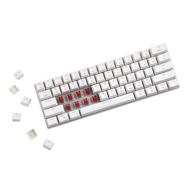 Bezdrátová mechanická klávesnice Motospeed SK62 White – Modrý spínač