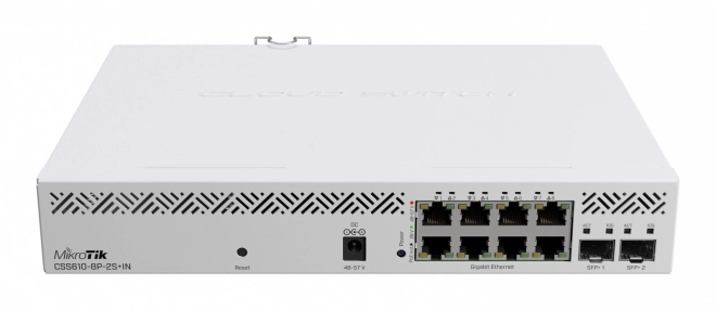 Síťový PoE přepínač MIKROTIK s 8 porty a 2× SFP+ 10Gb/s