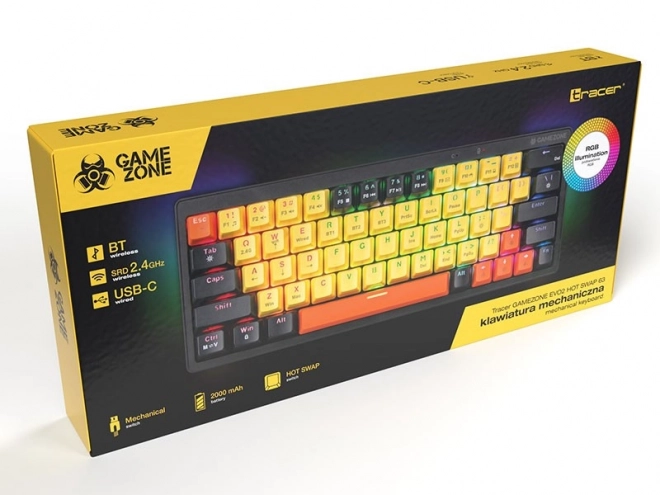 Mechanická herní klávesnice GAMEZONE EVO2 Hot Swap 63, žlutá