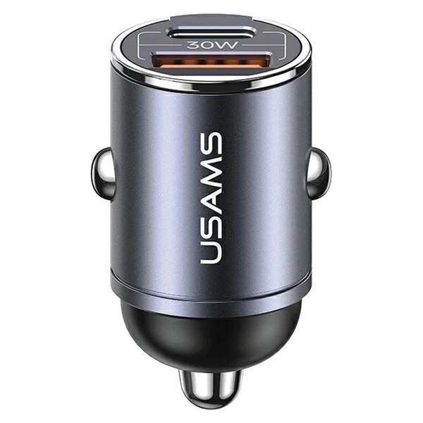 Nabíječka do auta 30W 1xUSB+1xUSB-C C38 Fast Charge Steel