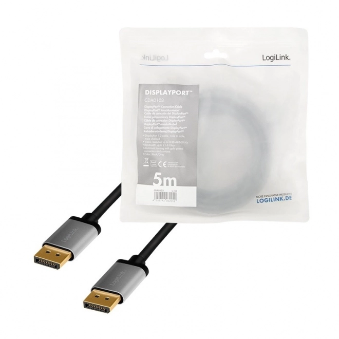 LogiLink displayport kabel 5 m, 4K/60 Hz, hliníkové konektory