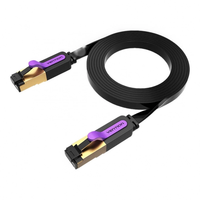 Plochý síťový kabel UTP CAT7 Vention ICABH RJ45 Ethernet 10Gbps 2m černý