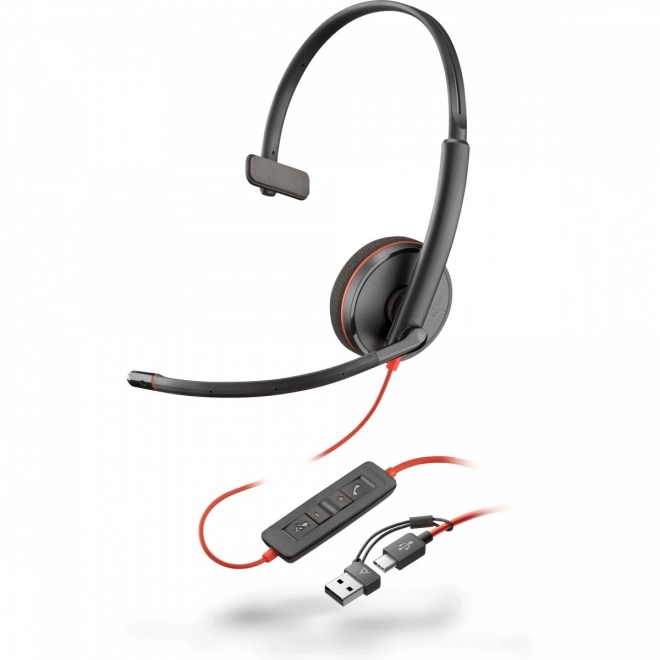 Jednouchá sluchátka Poly Blackwire 3210 USB-C