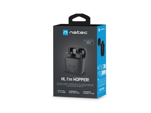 Bezdrátový klopový mikrofon USB-C Natec Hopper