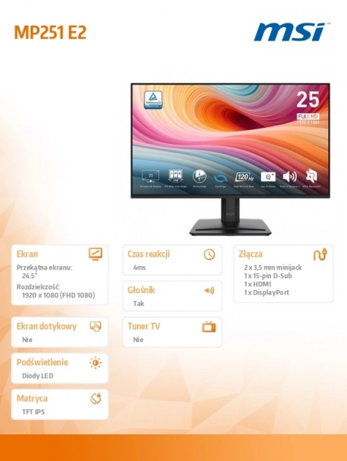 Monitor pro 25 palců LED Full HD 120Hz černý