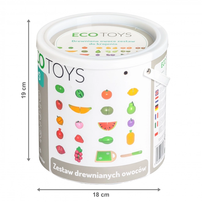 Dřevěné ovoce na krájení, 20 kusů ECOTOYS