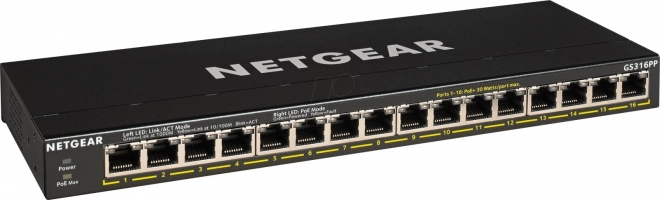 NIEŘÍZENÝ GIGABITOVÝ PŘEPÍNAČ NETGEAR 16-PORT POE+ S FLEXPOE