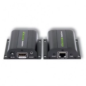 Extender HDMI po Ethernetu do 60m s IR přijímačem, černý