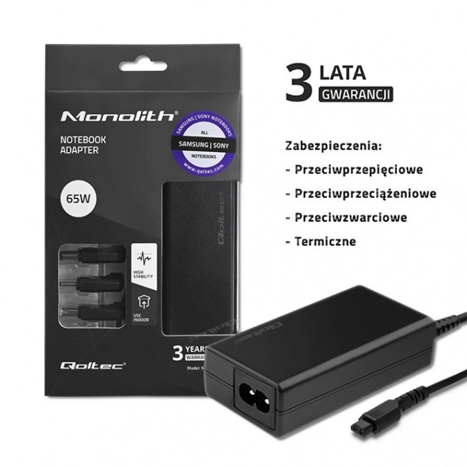 Specializovaný napájecí zdroj pro Samsung | Sony 65W | 3 zástrčky | + napájecí kabel