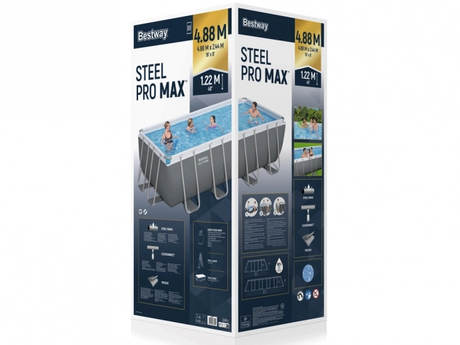 Bazén Bestway Power Steel 488x244x122 cm