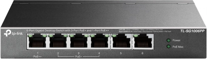 Gigabitový přepínač TP-Link SG1006PP s 6 porty (3 PoE+ 1 PoE++)