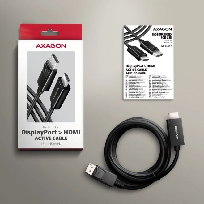 Aktivní adaptér DisplayPort na HDMI 4K/60Hz 1,8m
