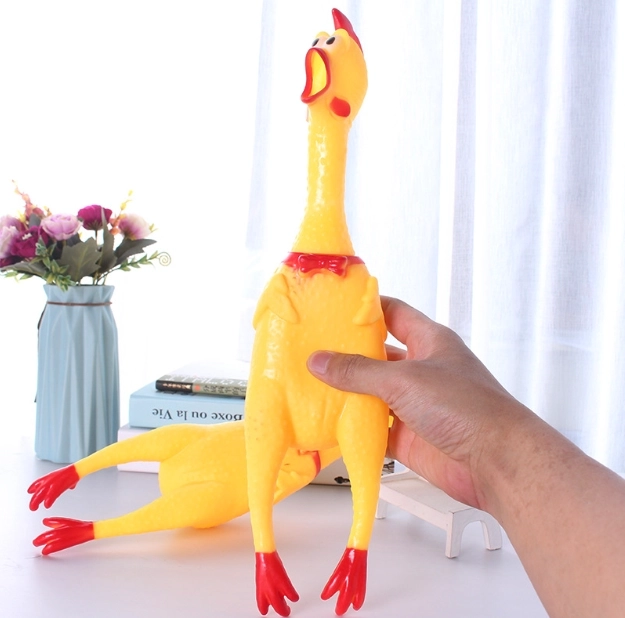 Pískací hračka pro psy ve tvaru kuřete, 35 cm