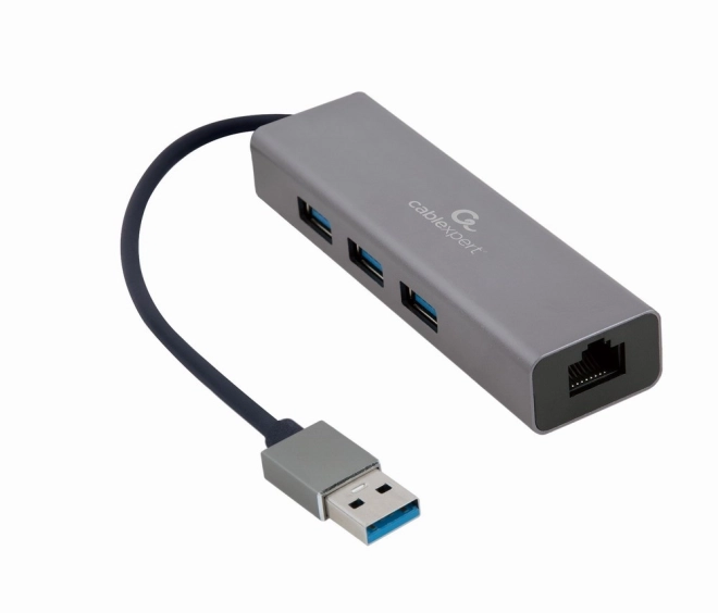 Adaptér USB-AM na LAN GbE Hub 3xUSB 3.0