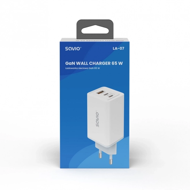 GaN 65W síťová nabíječka USB, Quick Charge 4.0, Power Delivery 3.0, LA-07