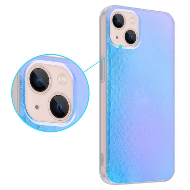 Průhledné holografické pouzdro na iPhone 13 Pro Max s motivem hada